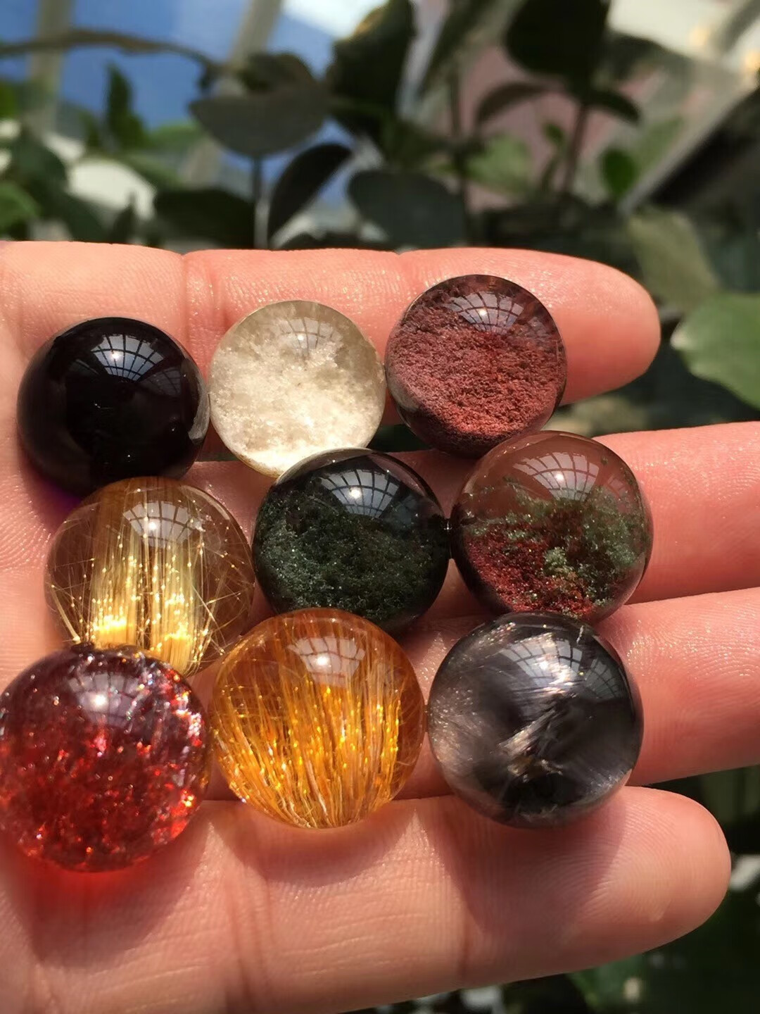 跨年特价微韵天然巴西绿幽灵单珠聚宝盆招财转运多宝手链水晶配珠diy