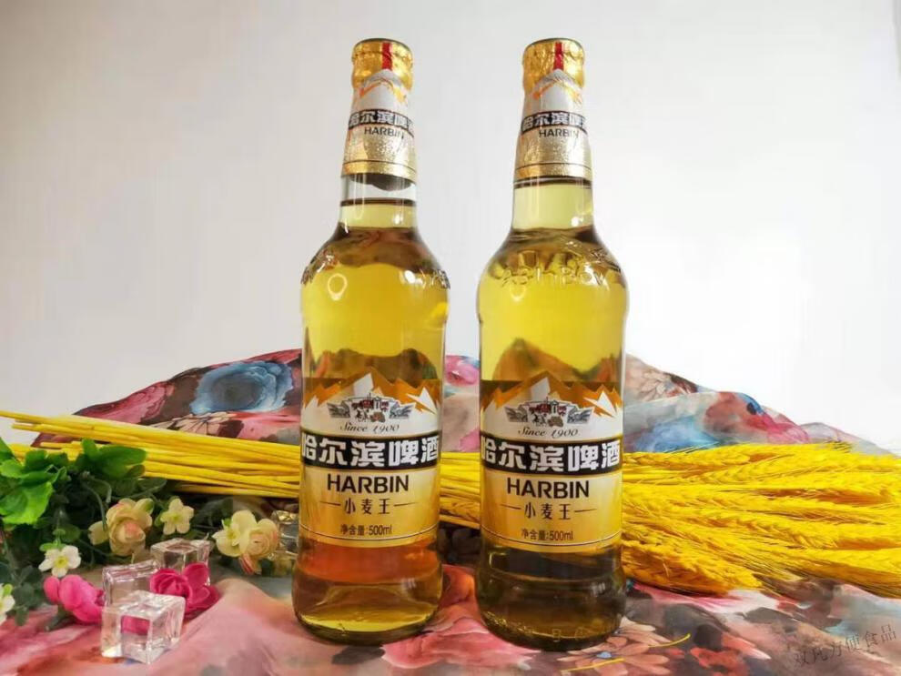 哈尔滨啤酒 哈啤小麦王 500ml/瓶 玻璃瓶装 3.