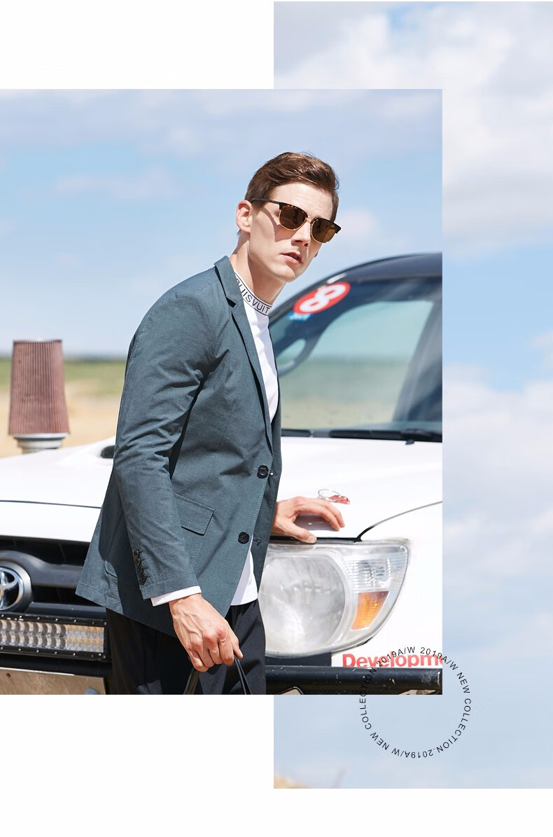 美国苹果aemape 休闲西服男士秋季时尚纯色中青年小西装商务休闲便服