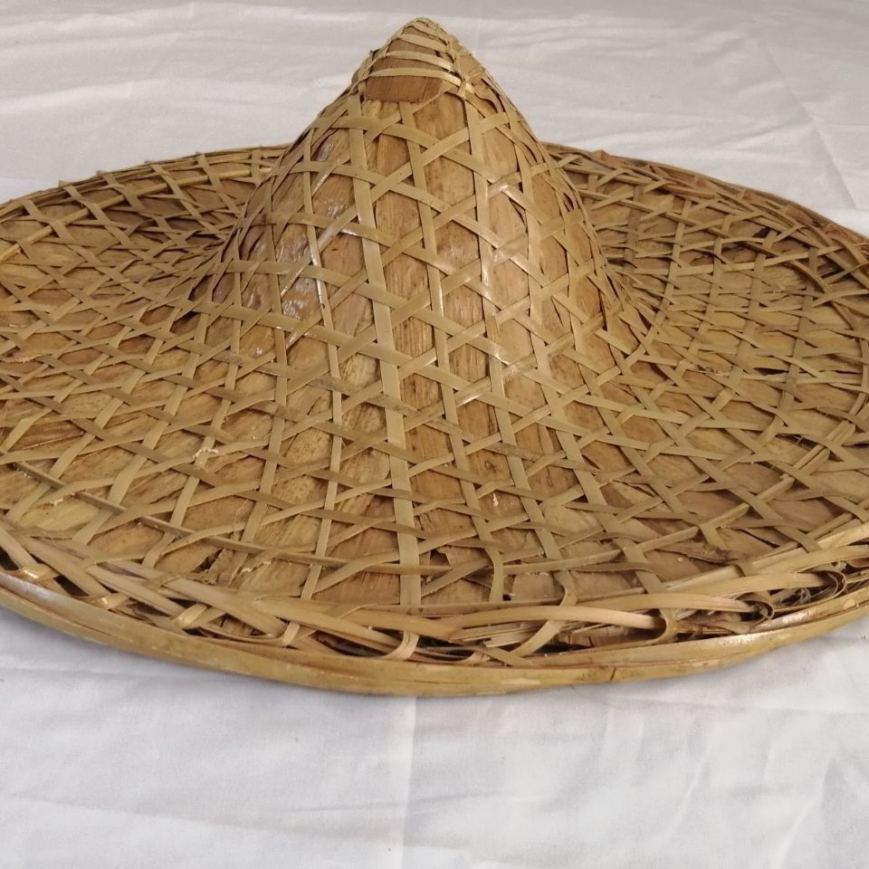 蚩云 斗笠帽尖顶斗笠帽儿童成人劳保雨晒清凉古装影视道具 36cm尖红