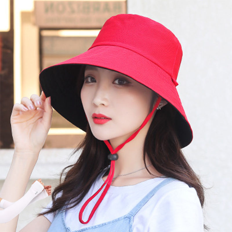 屿汐鱼夫女帽夏季帽子女新款百搭太阳帽渔夫帽女圆脸晒日系大帽檐男女