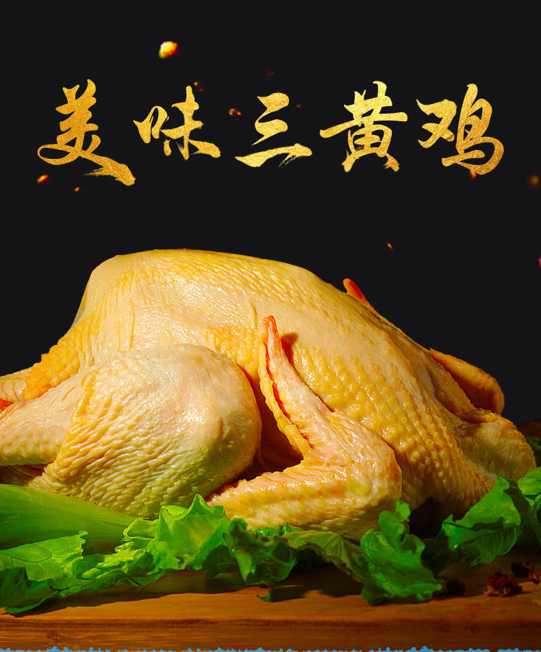 新鲜三黄鸡乡村土鸡母鸡冷冻中秋节团建送礼生鲜 三黄鸡2只(3.