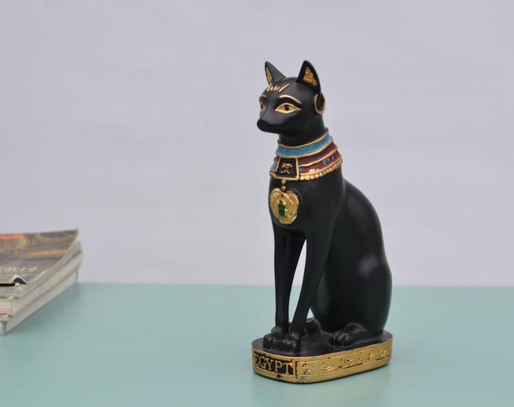 家居客厅装饰品风水摆设守护古埃及猫神新房招财猫摆件 2号8.5*13*25