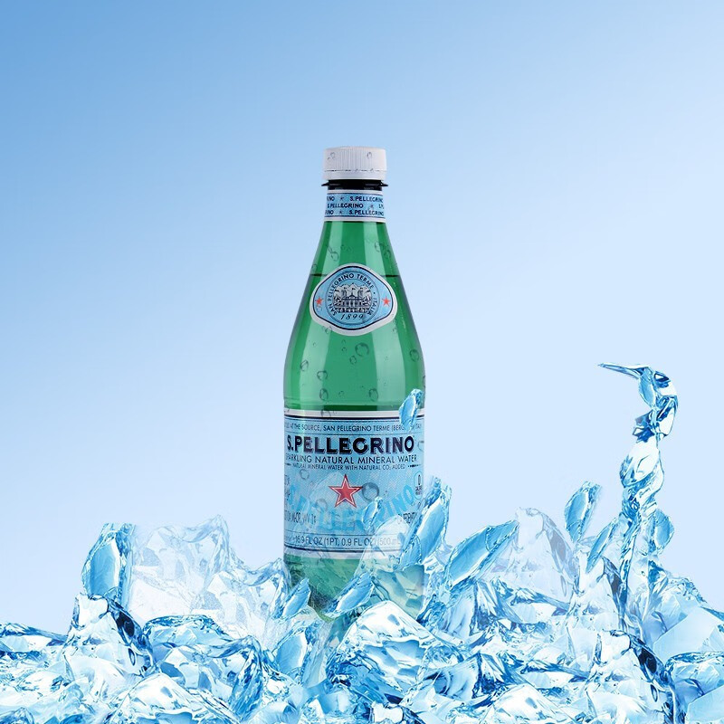 屈臣氏 意大利原装进口 圣培露spellegrino充气天然矿泉水气泡水玻璃