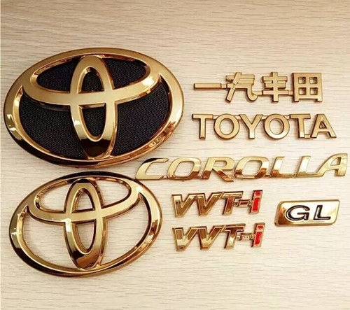 丰田标志贴 corolla 前中网标后车标后尾箱标车标 金色后车标志