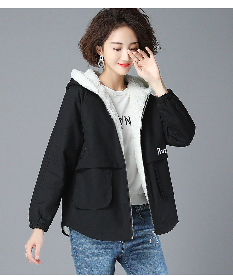 秋冬季女装女士韩版宽松大码休闲夹克衫小外套外衣短款外套短款风衣