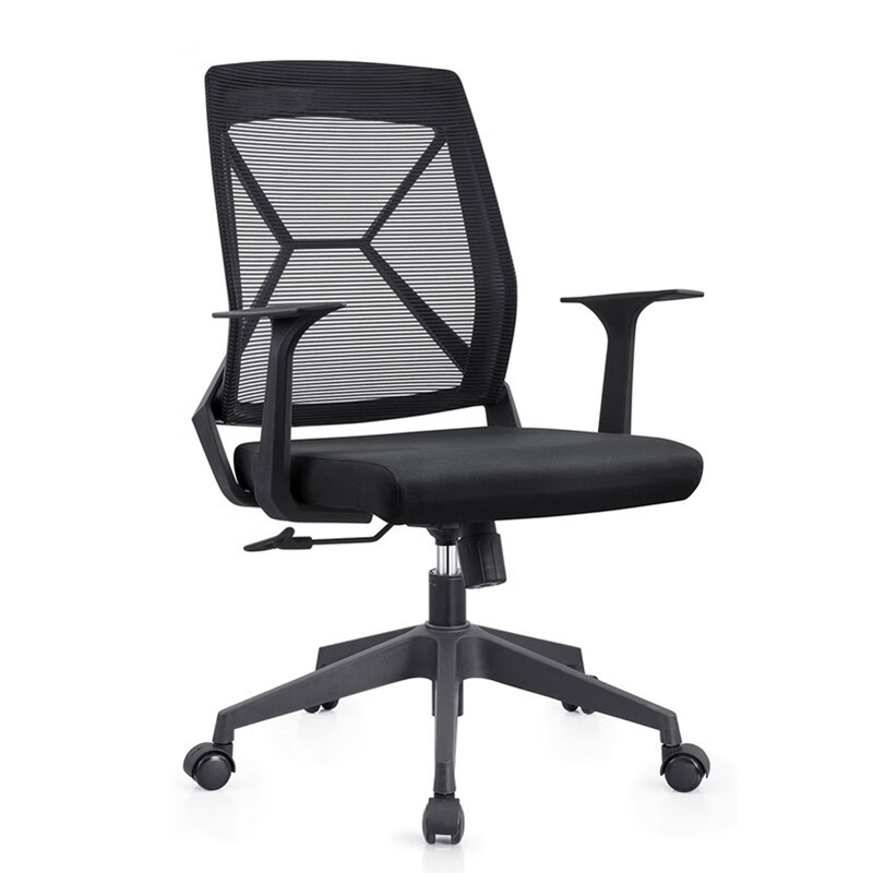 科齐办公椅可升降职员椅带轮转椅网布员工椅电脑椅浅灰色