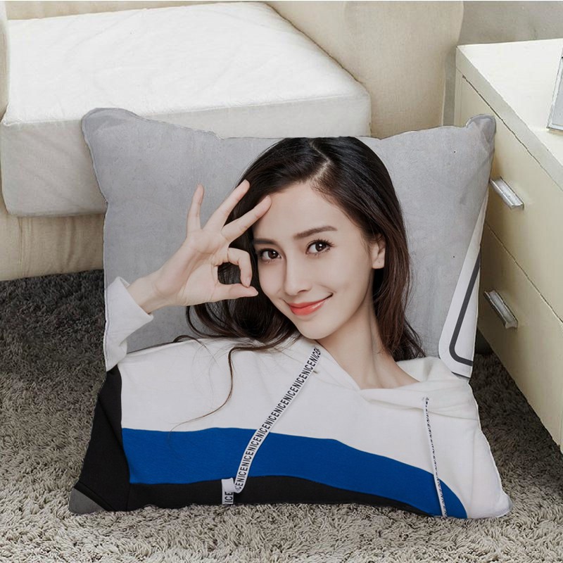 angelababy靠垫套抱枕套周边杨颖双面头像靠枕汽车沙发卧室枕垫套