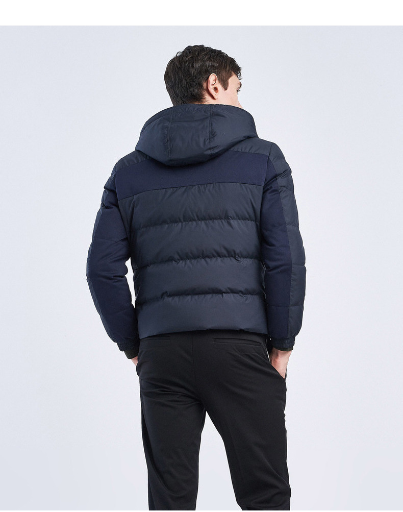 劲霸男装 k-boxing 劲霸男士休闲羽绒服2019秋冬季新品短款加厚连帽白