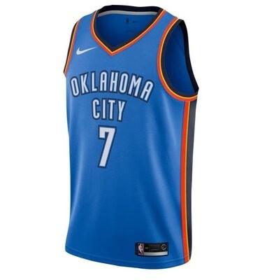 贝米蒂nba新赛季美版 雷霆队2号球衣3号保罗13保罗乔治7安东尼城市版