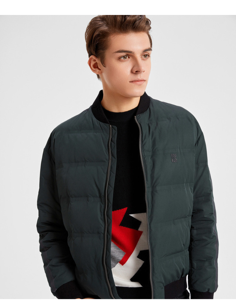 奥莱新品劲霸男装2019秋冬新品短版茄克薄羽绒服frdd3318军色180
