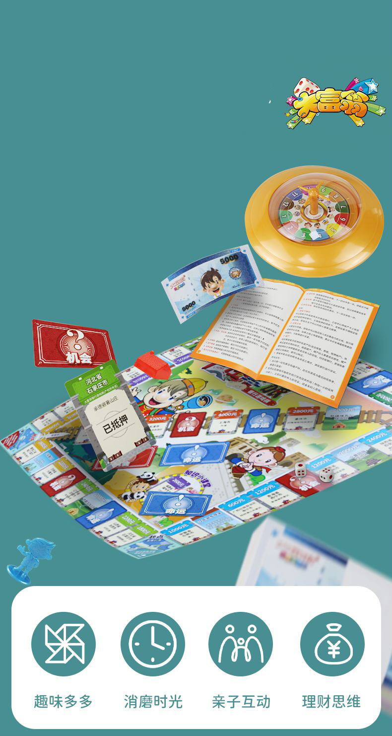 大富翁桌游6人大富翁游戏棋世界之旅儿童豪华桌游小游戏小学生成年版