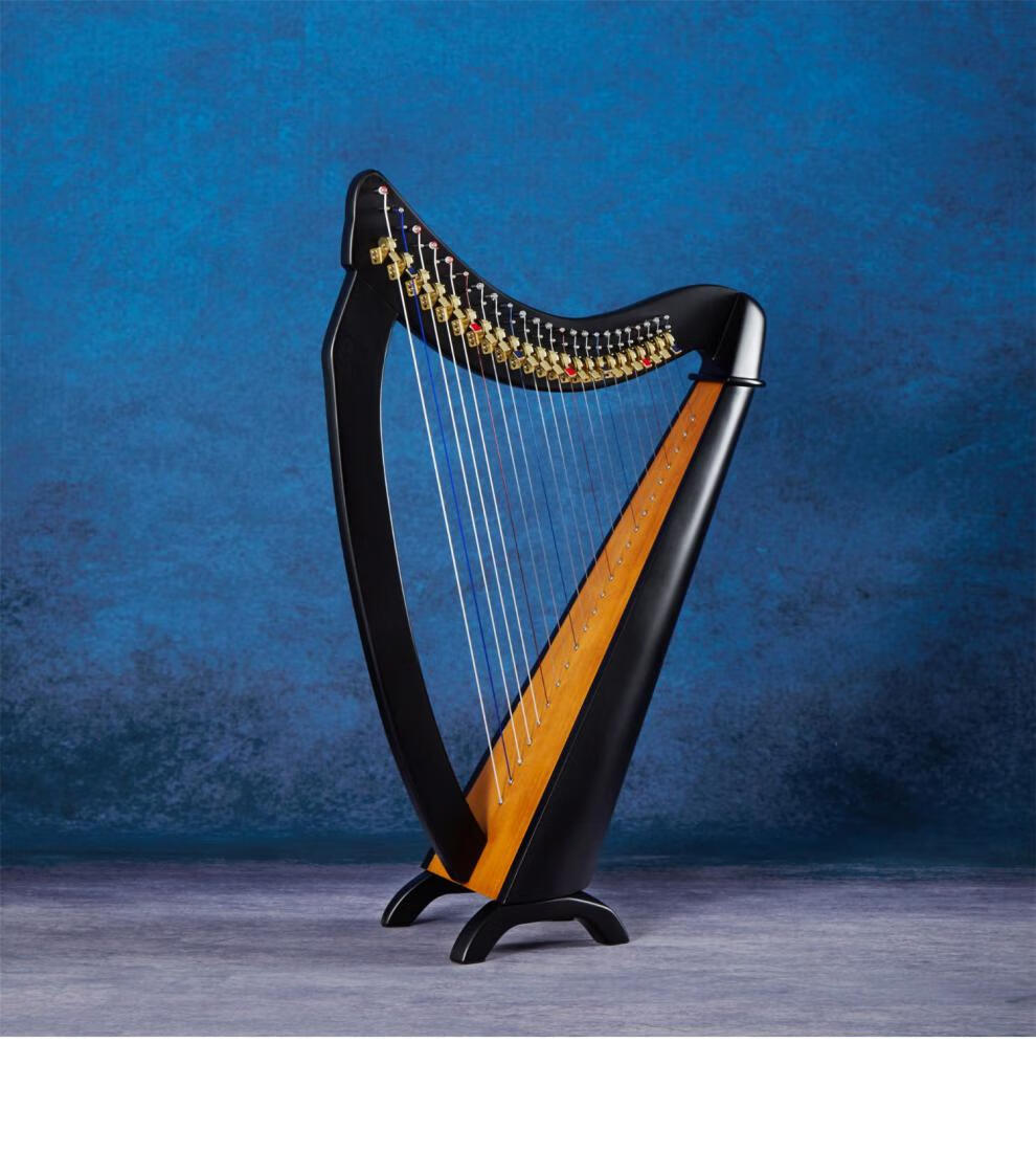 yama jia竖琴乐器古典20/28/34/36/40弦harp扳键 40弦加大版本色/仿古