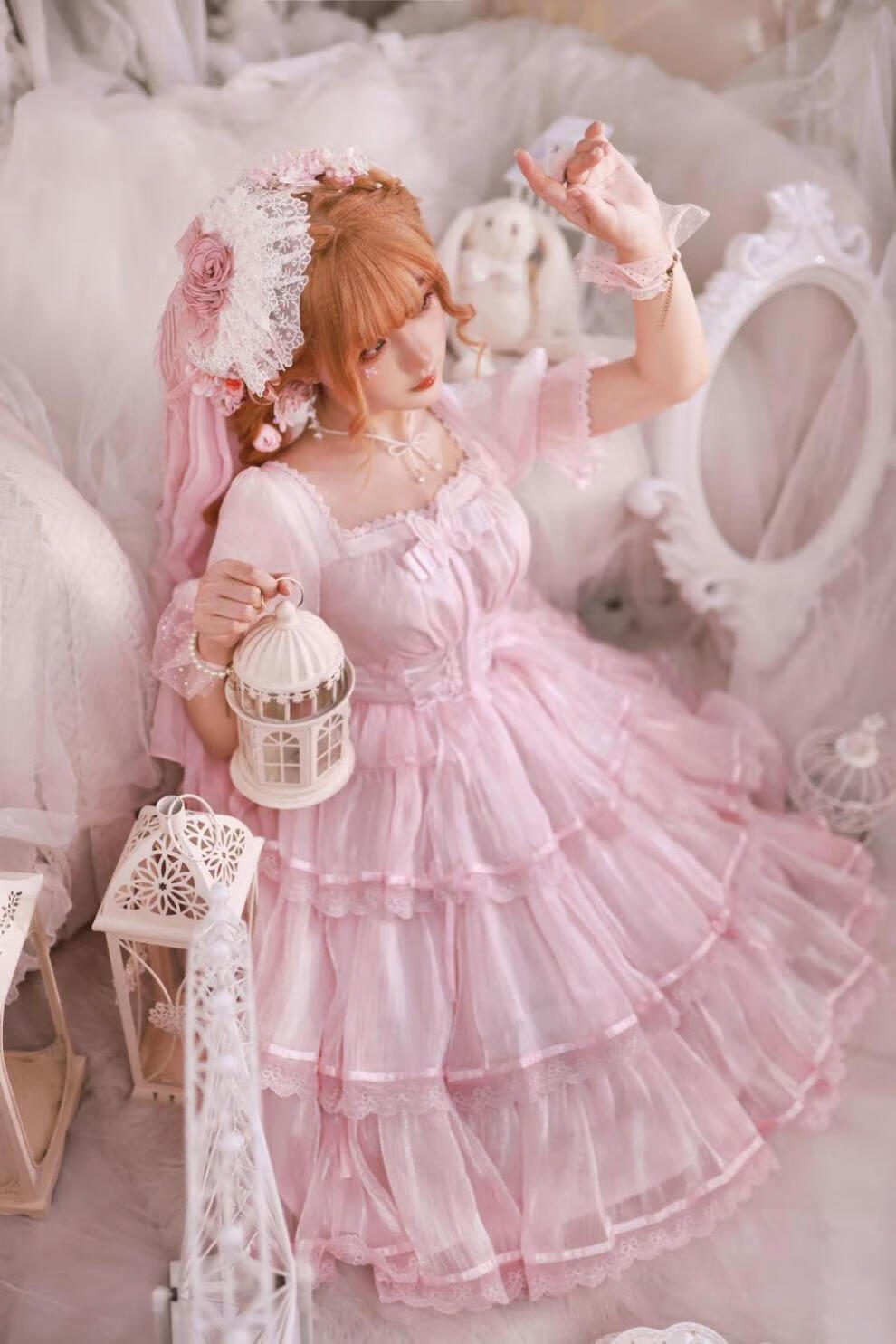 芙拉小姐lolita wf芙拉小姐lolita洛丽塔op短袖连衣裙原创花嫁婚纱