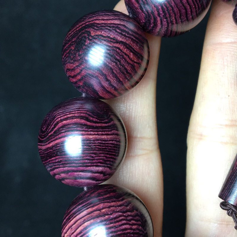 香港言和专柜紫花梨手串2.