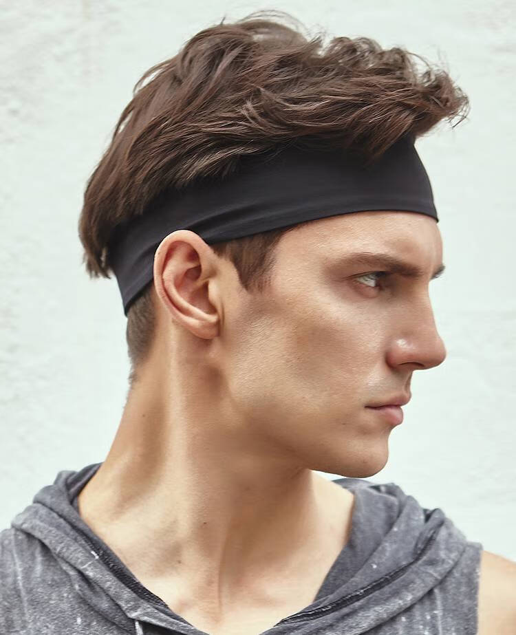 护额头带 男 运动吸汗头带男头巾护额头戴止汗跑步篮球防汗带弹力速干