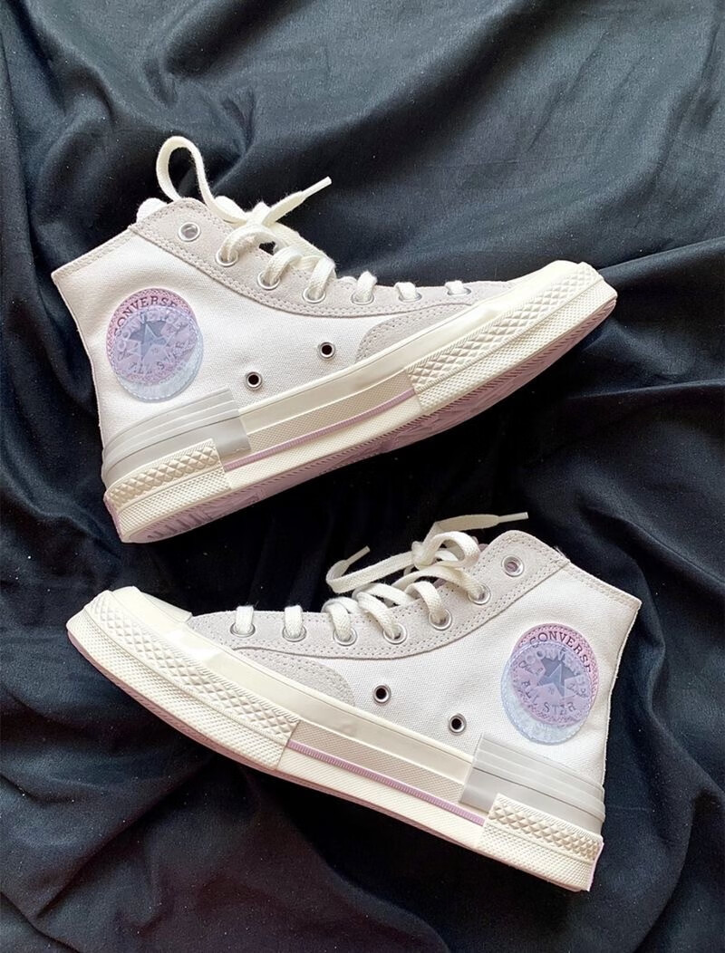converse匡威女鞋1970s男鞋白蓝粉鸳鸯解构拼接高帮帆布鞋173100c
