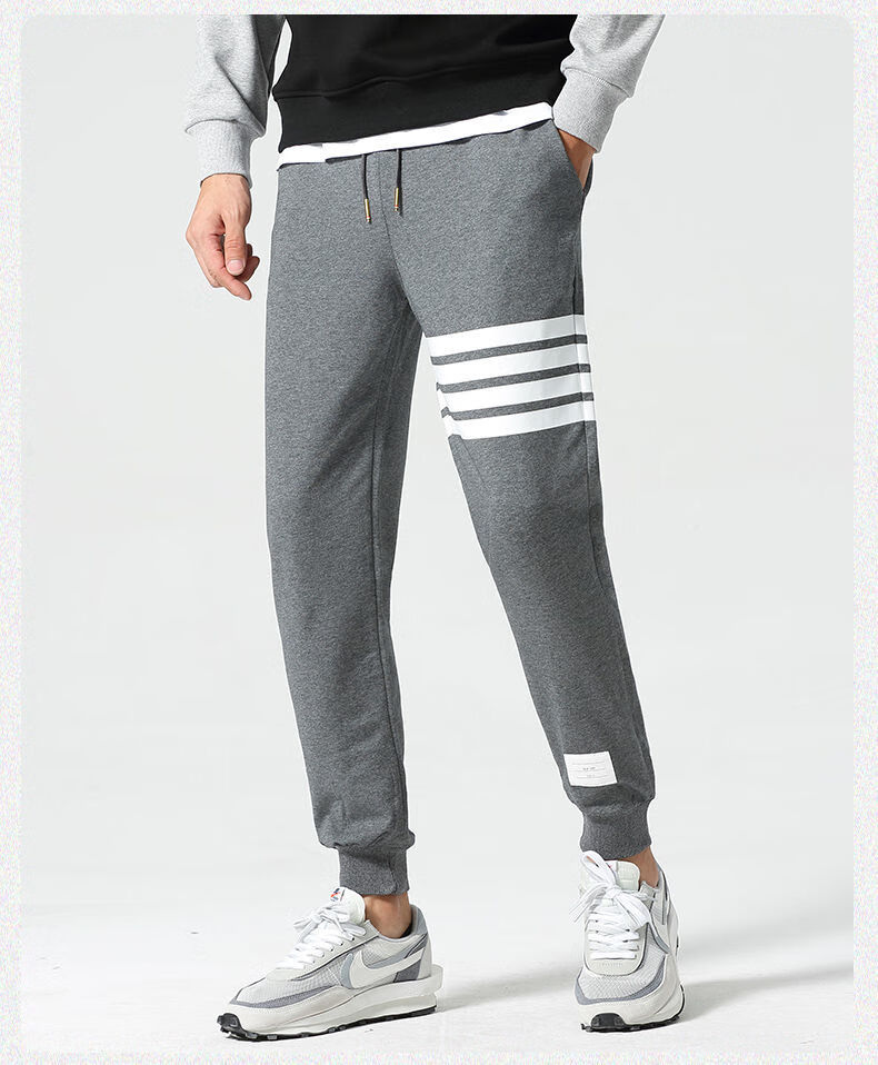 翰钦支持国货李宁寕 秋冬tb卫裤男休闲裤子大码宽松情侣潮牌四道杠