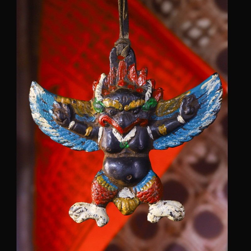 铜人艺巷全铜手工彩绘鹰神护法神挂牌大鹏金翅鸟挂件a款