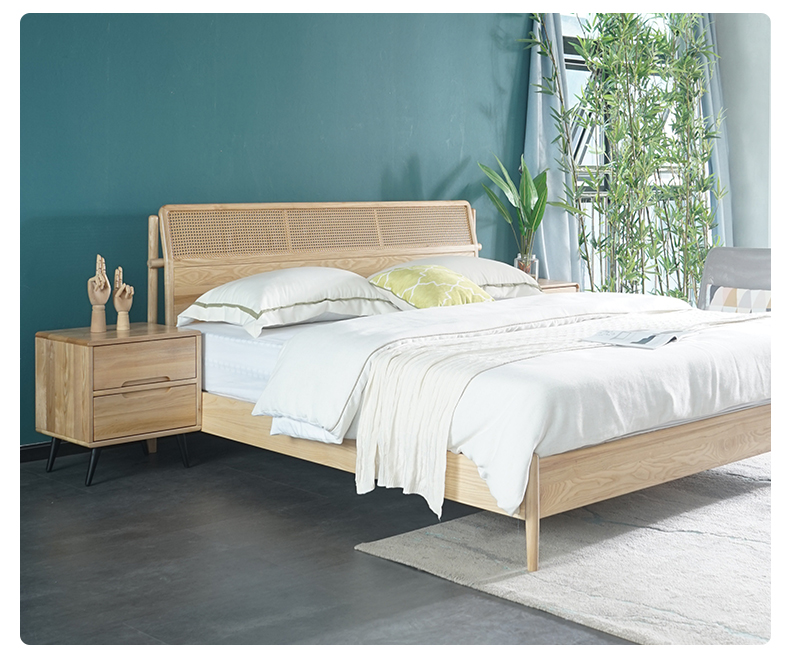 柏韵堂 实木床北欧原木 香柏木1.5米1.