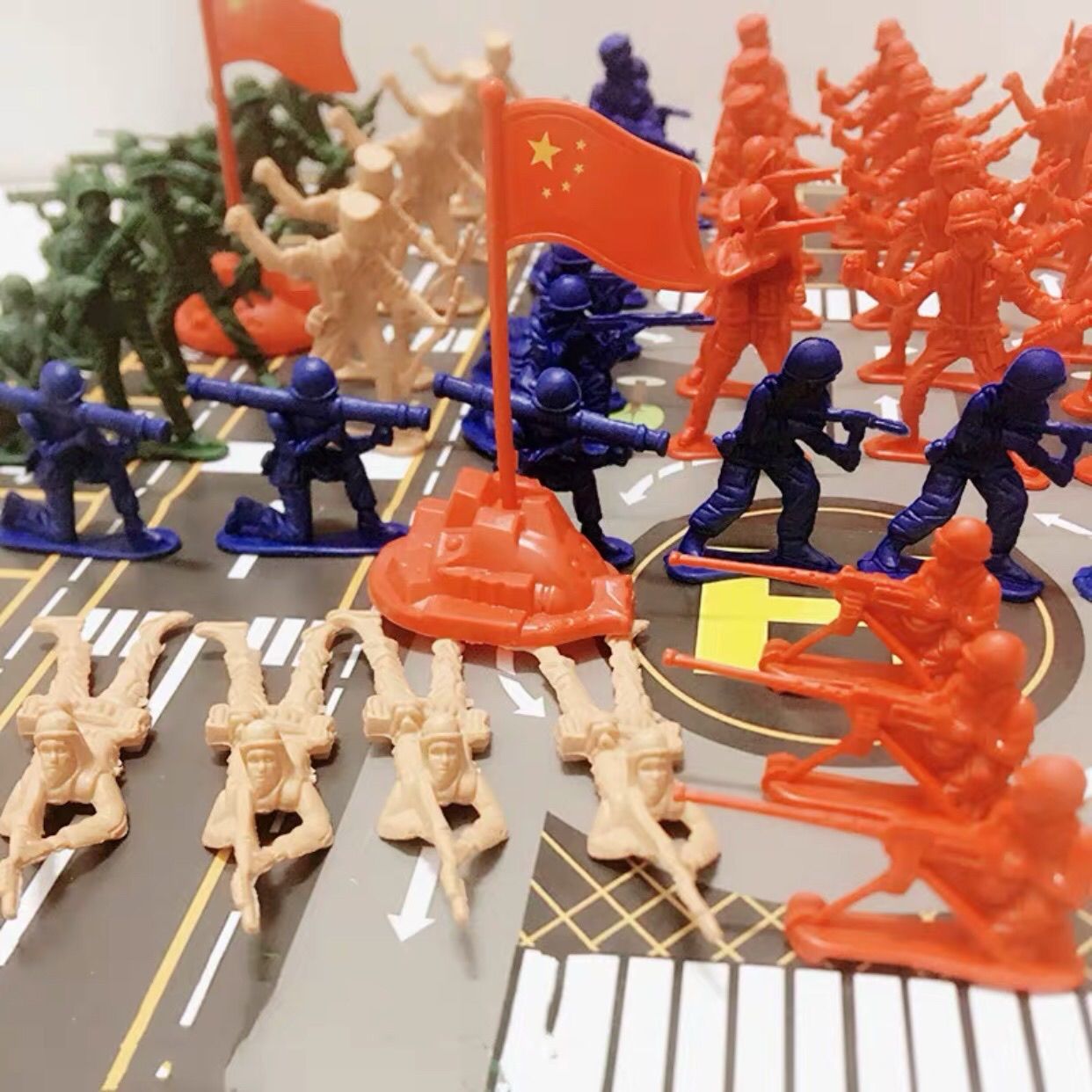 怀旧塑料小兵人模型玩具 军事沙盘套装 玩具士兵模型男孩玩具 古代