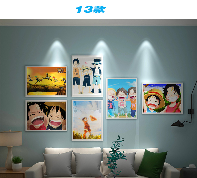 絮之家海贼王海报卡通动漫挂画客厅创意壁画卧室墙画人物画动漫二次元