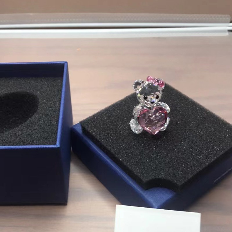 swarovski施华洛世奇仿水晶摆件kris小熊车摆收藏礼物送女友儿童生日