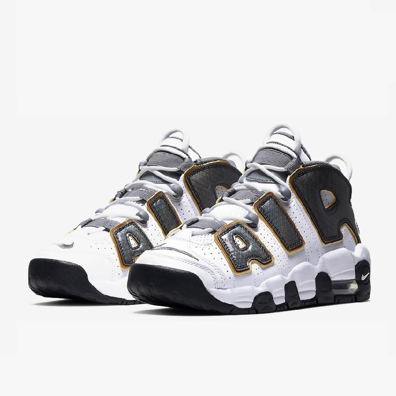 bebe8耐克nikeairmoreuptempo皮蓬大air丹宁牛仔休闲篮球鞋纯白dh