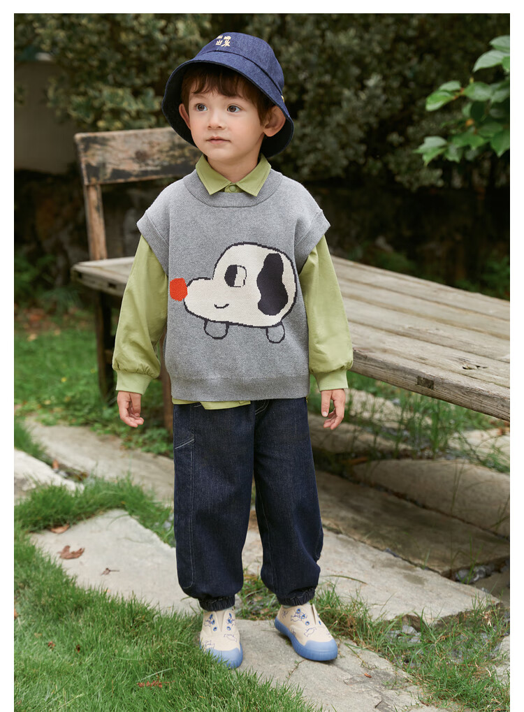 Papapapa Autumn Winter Baby Boys and Girls Knitted Pullover Sweater Vest Children's Purple 100 cm 22