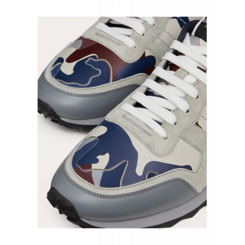 华伦天奴valentino 运动休闲鞋男士奢侈品rockrunner 迷彩系带休闲