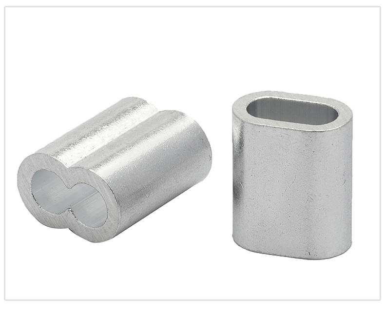 钢丝绳铝套钢丝绳铝扣8字钢丝绳夹头钢丝绳卡扣单孔双孔椭圆铝套 椭圆