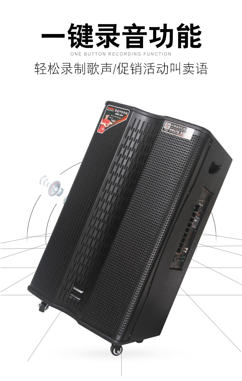 temeisheng特美声gd1227户外便携大功率广场舞k歌音响12寸超大重低音