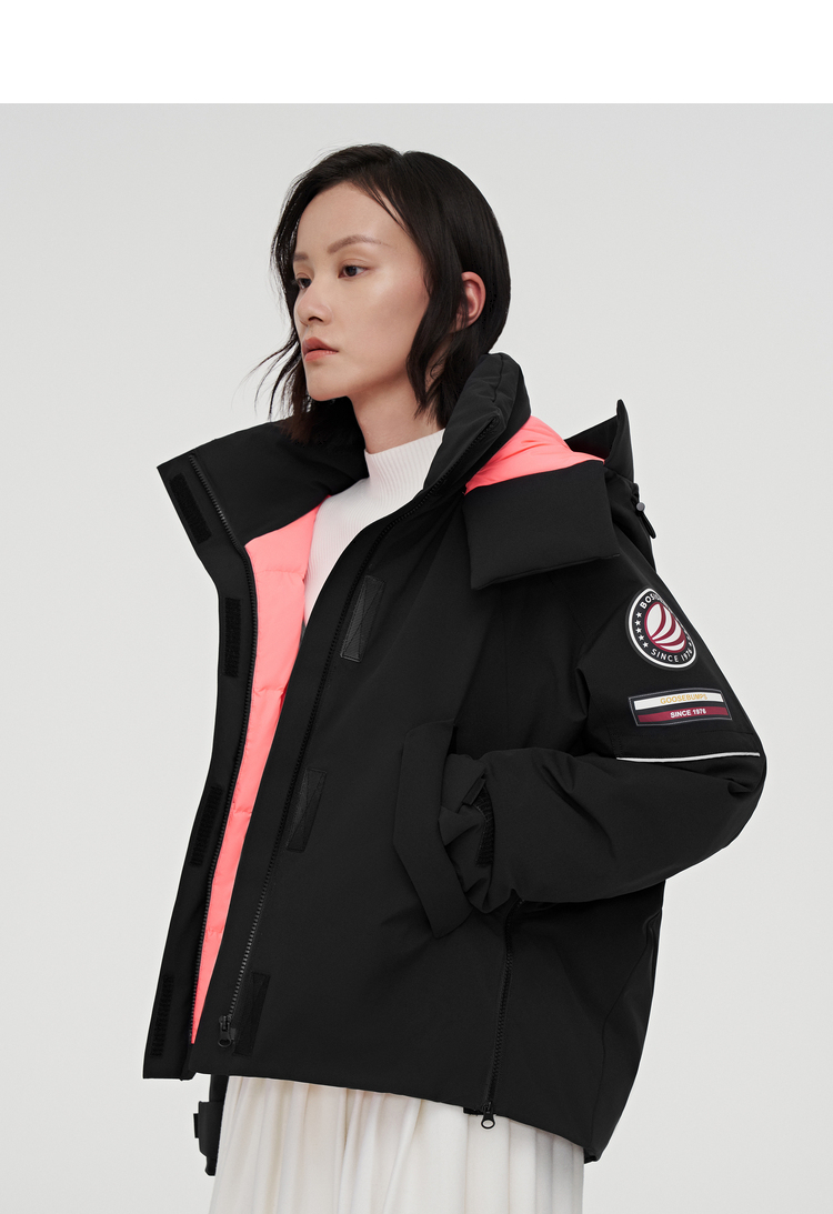 波司登21年冬季新款羽绒服女城市运动系列工装可脱卸帽90鹅绒(600 )