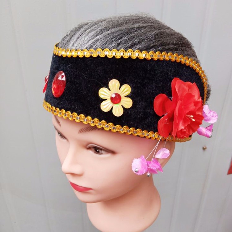 天使丝丝老太婆头套二人转媒婆头套秧歌头饰老太太假发帽子舞台演出