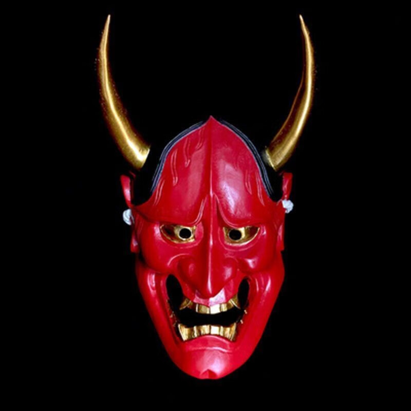 鬼武士面具半脸 对马岛之魂面具般若鬼脸面罩万圣节武士二次元cos半脸