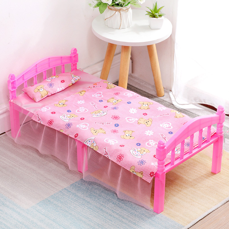 60厘米篙芭比洋娃娃bjd3分sd卧室大家具女孩公主睡床玩具精致单个