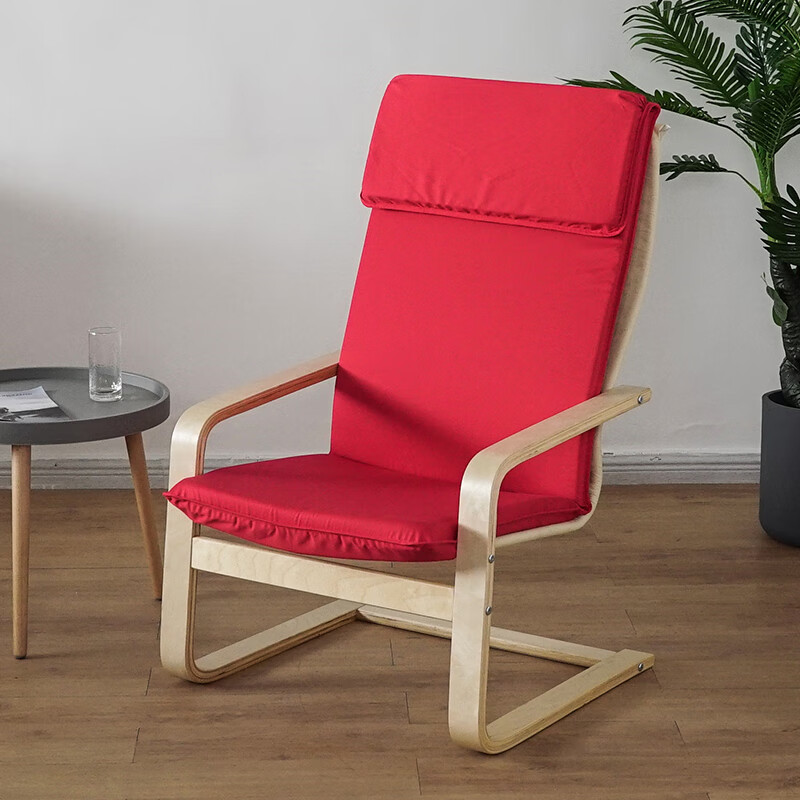 北欧风格佩洛扶手椅阳台客厅休闲椅老人用懒人椅孕妇躺椅简约 麻布深