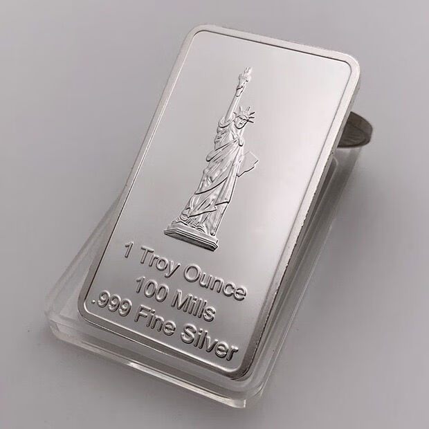 现货 美国自由女神方块镀银纪念币 收藏和平金币方形硬币纪念章定制