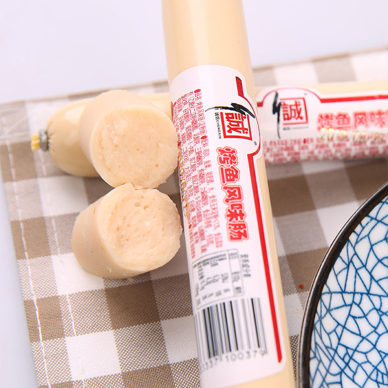 烤鱼风味肠鱼肉肠火腿肠香肠健康休闲食小吃即食80g6根