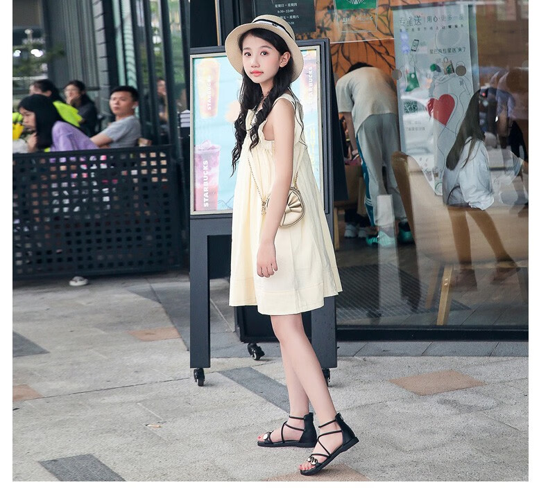 小逗熊童鞋女童凉鞋公主鞋韩版儿童凉鞋女学生中大童夏季软底防滑沙滩