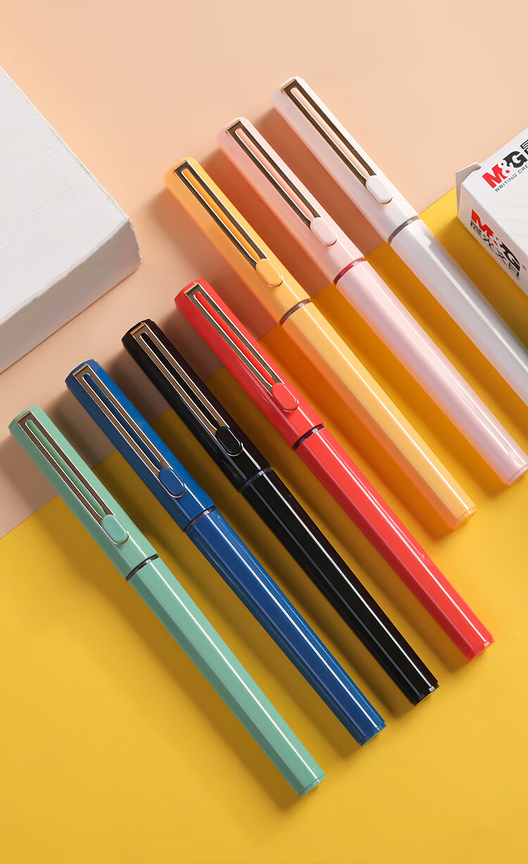 晨光 初色系列直液式走珠笔中性笔黑色学生用0.