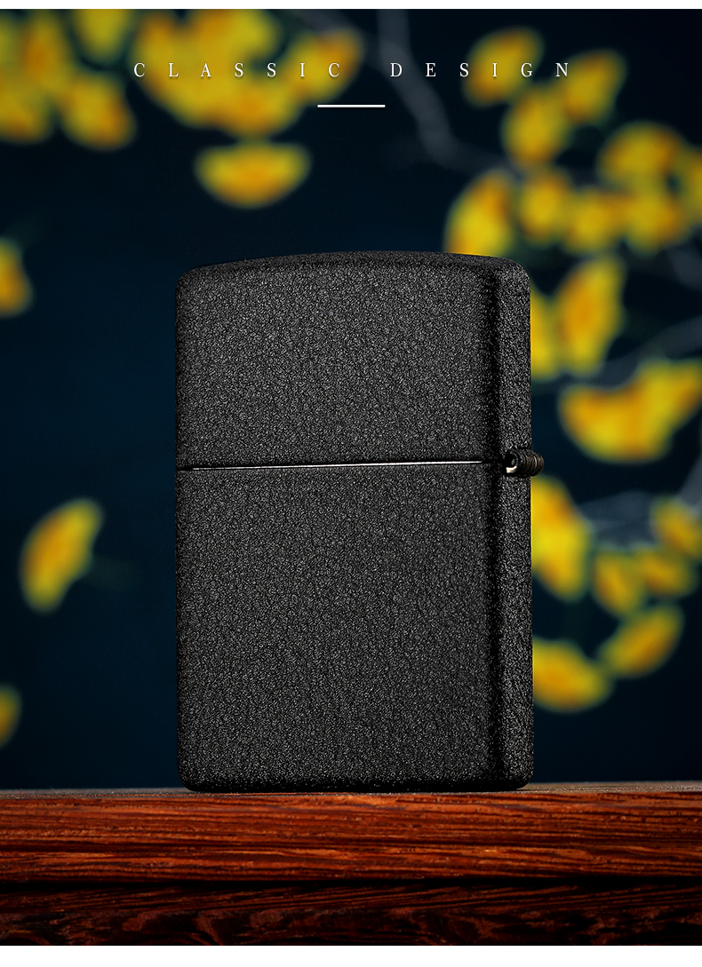 zippo正版官方打火机 黑裂漆雕刻防风煤油火机男士送礼 节节高【图片