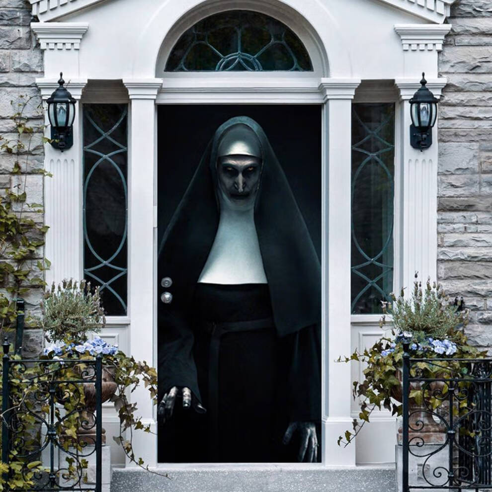 小丑门贴 万圣节恐怖修女幽灵小丑3d门贴木门节日装饰贴纸墙贴 mt057