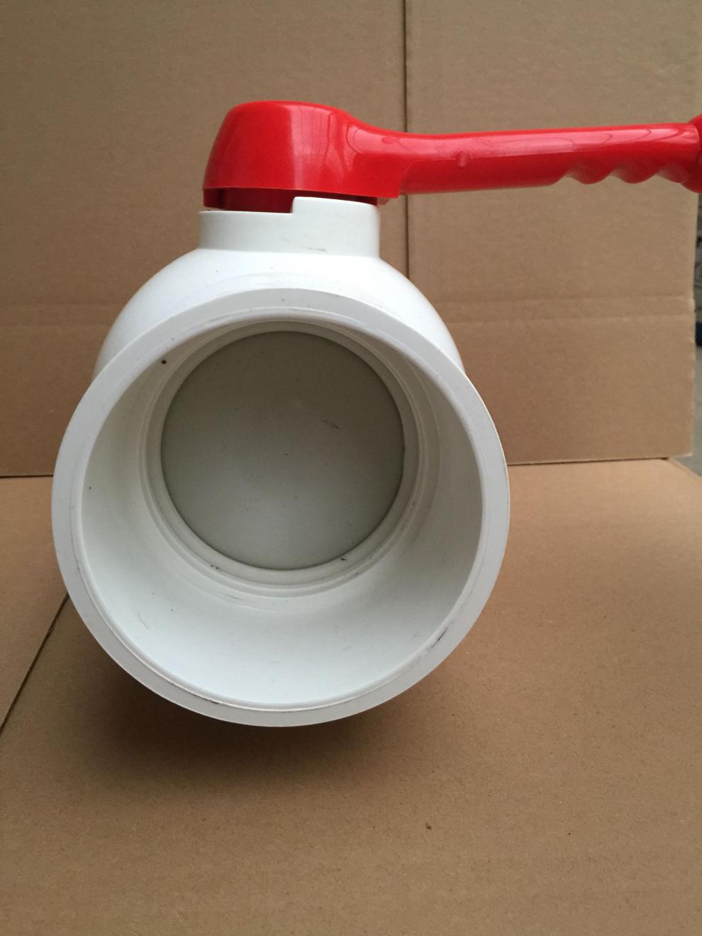 塑料开关阀门pvc水管塑料球阀110mm球阀开关止水阀门4寸下水管排污管