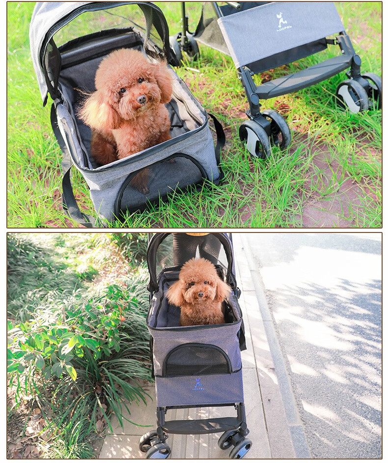 hoopet猫推车宠物猫布偶折耳英短外出轻便宠物推车猫咪折叠拉车婴儿车