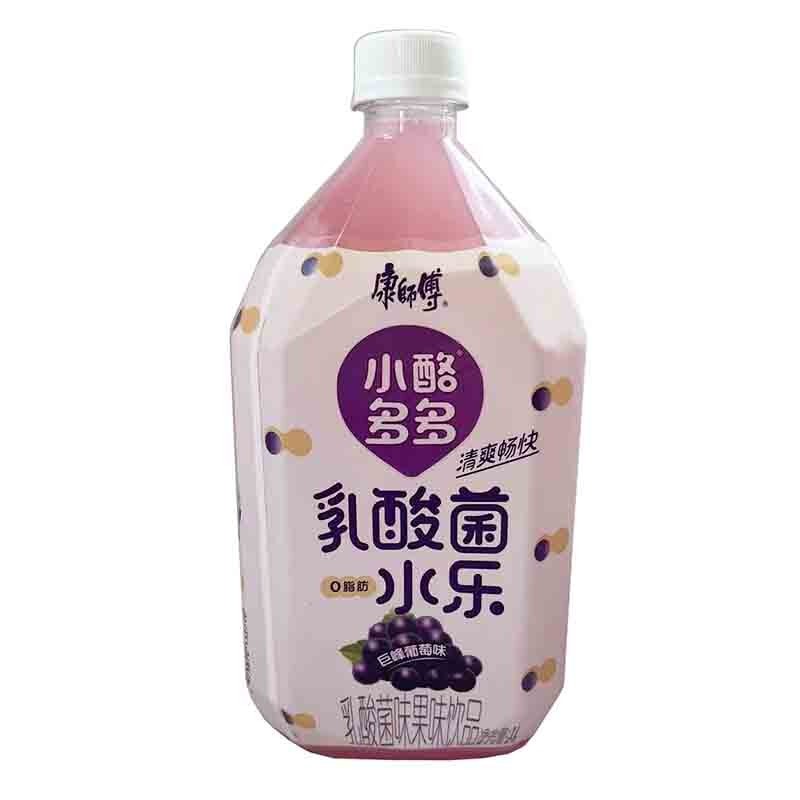 康师傅小酪多多新品巨峰葡萄味乳酸菌水乐饮品风味酸奶味饮料1l*瓶装