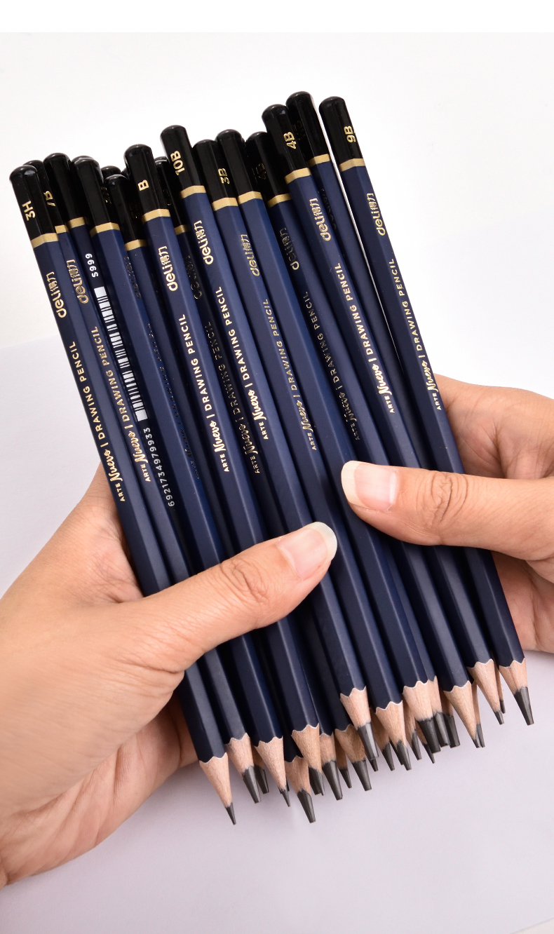 得力s999 高级美术绘图铅笔 素描铅笔碳笔美术生专用素描速写初学者软