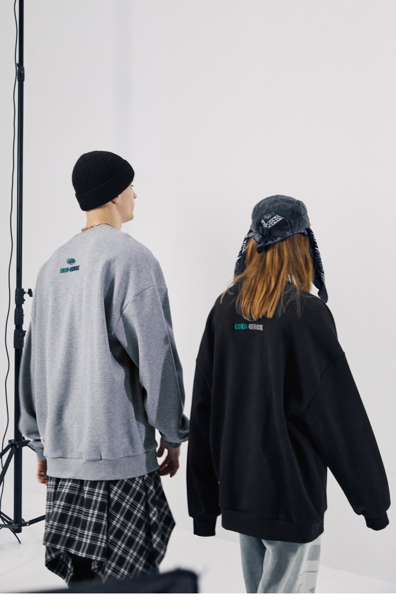 【chuck联名】ecko犀牛潮牌22aw美式贴布绣珠地空气层针织卫衣男女