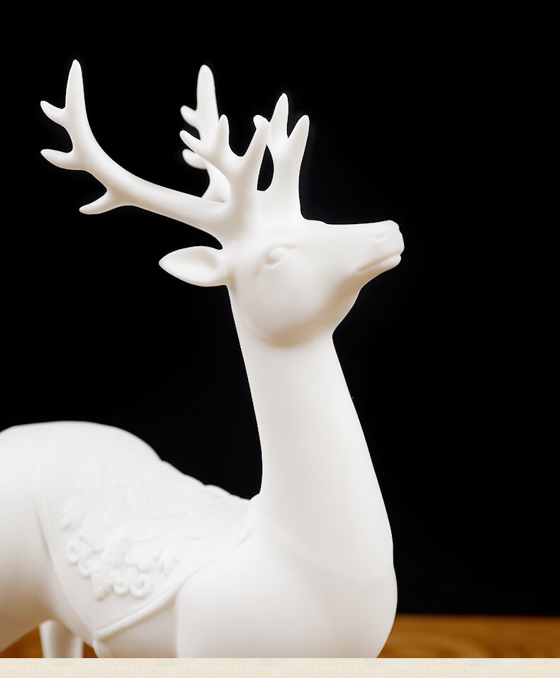 东方泥土陶瓷鹿摆件三件套创意客厅电视柜酒柜装饰工艺品福鹿h4402a福