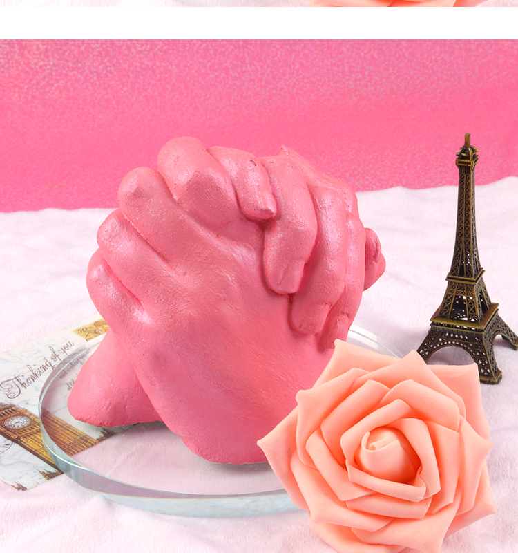 情侣手膜网红3d手模型创意礼品diy克隆粉自制石膏粉纪念印泥 七彩灯